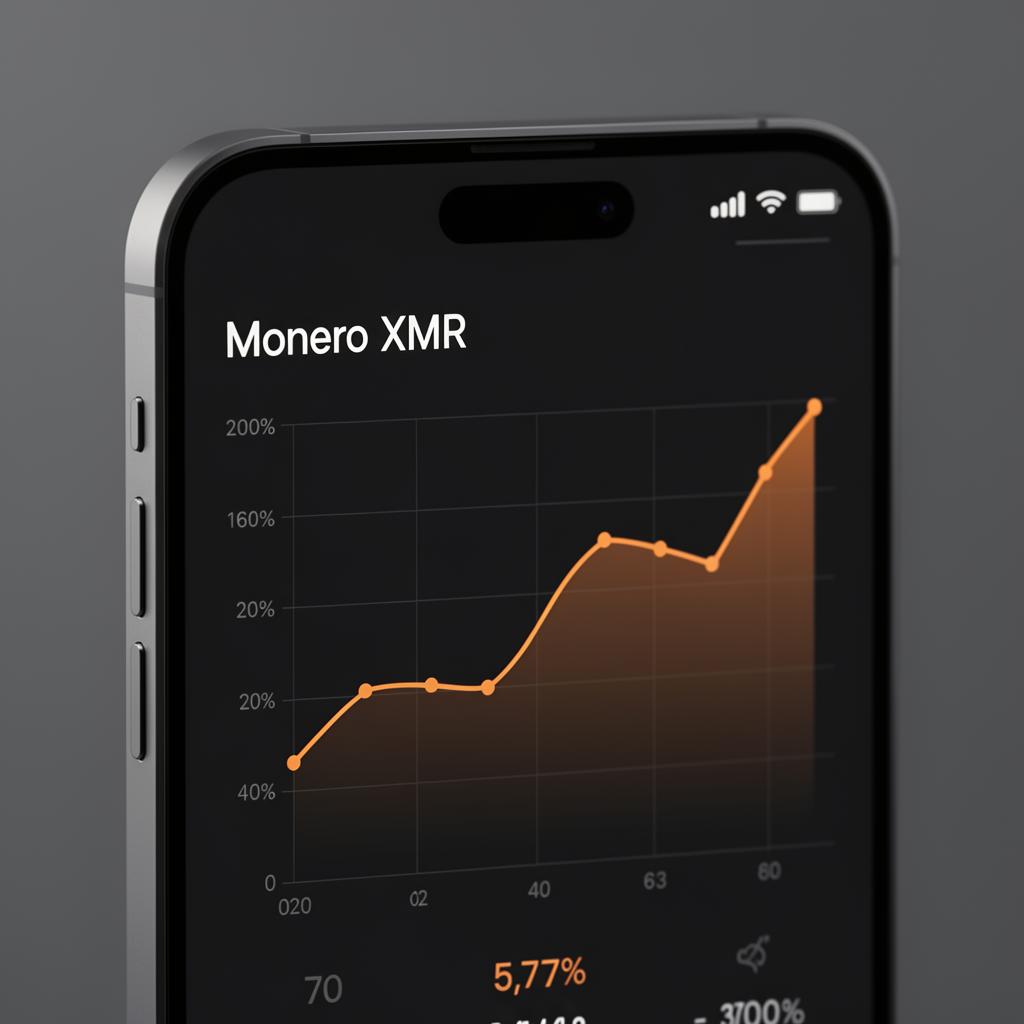 Monero market chart on iPhone